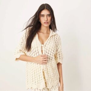 NWT ASOS ARRANGE open knit shirt in off white size medium